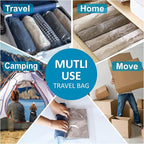 Cozy Essential Compression Bags for Travel - Travel Essentials - 24 Pack Space Saver Bags - No Vacuum Needed - Compression Packing Bags for Cruise Accessories