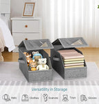 AOODA 2 PCS Stackable Hat Storage for Baseball Caps, Holds up to 24 Caps Cap Organizer for Closet, Sturdy Hat Boxes for Men with Cardboard, Slate Grey