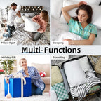 YSTHER Down Feather Throw Pillow Inserts 20x20 Set of 2 Firm Large Lumbar Pillows for Bed Decorative Couch Soft Pillows for Sleeping Indoor White Cotton Pillow Sofa