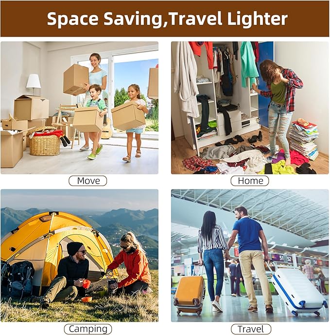 12 Pack Vacuum Bags for Travel with Rechargeable Air Pump Equipped LED Light,Vacuum Travel Bags,Vacuum Storage Bags (4L+4M+4S),80% Space Saver Vacuum Seal Bags for Blankets,Comforters,Luggage