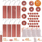 Homode Cedar Blocks for Clothes Storage, Cedar Chips for Closets and Drawers, Aromatic Cedar Wood Balls and Cedar Sachets, Cedar Closet Freshener, 80 Pack