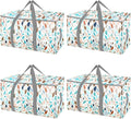 BALEINE 4-Pack Oversized Moving Bags with Reinforced Handles, Heavy-Duty Storage Tote for Clothes, Moving Supplies (Mosaic, 4-Pack)