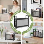 Black Magazine Holder, Metal Magazine Rack Floor, Mesh Magazine File Holder, Magazine Storage Basket, Magazine Holders for Classroom，Magazine Stand for Desk, Folder Organizer Bin for Books