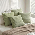 Fancy Homi 4 Packs Decorative Throw Pillow Covers for Living Room Couch Bed, Modern Farmhouse Boho Home Décor Accent Cushion Case, 24" x 24", Sage Green