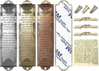 Mezuzah with Scroll for Door, Metal Mezuzah Cases with Double Sided Tape, Waterproof Cover with English and Hebrew Blessing Scripture for Jewish House Warming Gift, Hannukah Decor (3 Pcs)