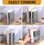 MAQUITA Magazine Holder, 2 Pack Acrylic Magazine File Holder,A4 Vertical File Organizer with Handle for Desk,Clear Document Rack File Folder Storage Bin
