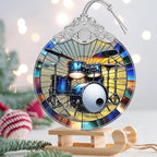 Drum Kit Stained Glass Orament - Christmas Ornament - Christmas Decorations for Tree - Holiday Present ldeas - Gift Exchange