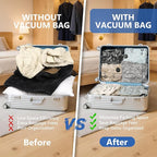 NESCCI Travel Vacuum Bags for Clothing with Rechargeable Wireless air Pump，36 Pack Compression Packing Bags for Luggage Suitcase,Carry-on Size Space Saver vacuum storage bags