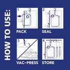 Hefty Hanging Compression Bags 3 Extra Long Vacuum Garment Storage Bags for Clothes, Travel, Closet Organization (60 X 27 Inches) (X-Large)