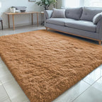 OLANLY 5x7 Machine Washable Large Area Rugs for Living Room, Bedroom, Soft Fluffy Shaggy Bedside Rug, Indoor Floor Carpet for Kids Girls and Boys, Dorms, Nursery, Home Decor Aesthetic, Khaki