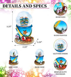 CoTa Global Cool Summer Sandals Beach Bucket Snow Globe - Water Globe Figurine with Sparkling Glitter, Collectible Novelty Ornament for Home Decor, for Birthdays and Valentine's - 45mm