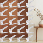 Clear Shoe Slots Organizer for Closet, 20-Pack Adjustable Shoe Stacker & Space-Saving Shoe Storage for a Variety of Spaces, Double Deck Organizer (Transparent Gold)