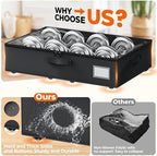 Dayacoco Underbed Storage with Wheels, 2 Pack Under Bed Storage Containers with Clear Lids No Assembly Required, 6.1 inch Rolling Under Bed Storage for Clothes, Shoes