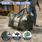 TAILI 8 Pack Green Extra Large Storage Bags, Heavy Duty Totes with Visible Window, Wrap Around Handles, Perfect for Moving