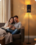 64.6" Floor Lamp, with Foot Switch, Standing Lamp with Sky Stars Design, Modern Freestanding Lamp (Bulb Not Included), for Living Room, Bedroom, Office, ETL Listed,Black Starry Sky AB07LD05