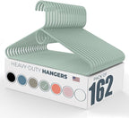 Neaties Heavy Duty Clothes Hangers 100+ Pack (162 Count) – Made in the USA – 8lb Capacity Plastic Hangers for Adult Clothing – Durable for Pants, Coats, Jackets, or Jeans – Mint