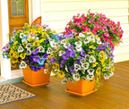 Artificial Flowers for Outdoors Fake Plants, 14 pcs Fake Flowers Artificial Plants Outdoor UV Resistant, Silk Faux Flowers Shrubs Greenery Plants for Porch Garden Patio Window Box Decor