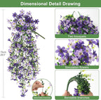 Artificial Fake Hanging Flowers Plants for Outdoor Spring Decoration,2 PCS Faux Silk Daisy with Eucalyptus Leaves,UV Resistant Look Real for Outside Home Indoor Planter Porch Patio Balcony Yard Decor