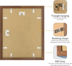 11x14 Picture Frame 3 Pack - Brown Poster Frame Display Pictures 8x10 with Mat or 11 x 14 Without Mat for Wall Hanging Horizontal and Vertical