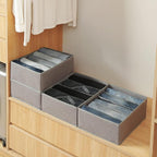 Qozary Pants Jeans Organizer for Closet, 4 Pack Drawer Organizers for Clothing, 5 Grids Wardrobe Clothes Storage for Deep Drawer, T-Shirts, Legging, Short