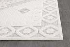 Modern Micro Loop Indoor Area Rugs for Living Room Bedroom Kitchen Geometric Trellis White 9x12 Luxury Durable Low and High Pile Non-Shedding Stain Resistant Soft Area Carpet 9 x 12