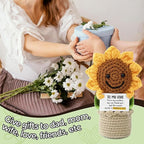 Valentines Day Gifts for Him Her, Handmade Crochet Flowers Sunflower, Emotional Positive Support Crochet, Crochet Toy Doll, Mothers Day, Birthday Gifts for Moms, Home Decor
