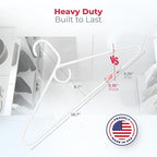 Neaties Heavy Duty Clothes Hangers 18 Pack – Made in the USA – 8lb Capacity Plastic Hangers for Adult Clothing – Durable for Pants, Coats, Jackets, or Jeans – White