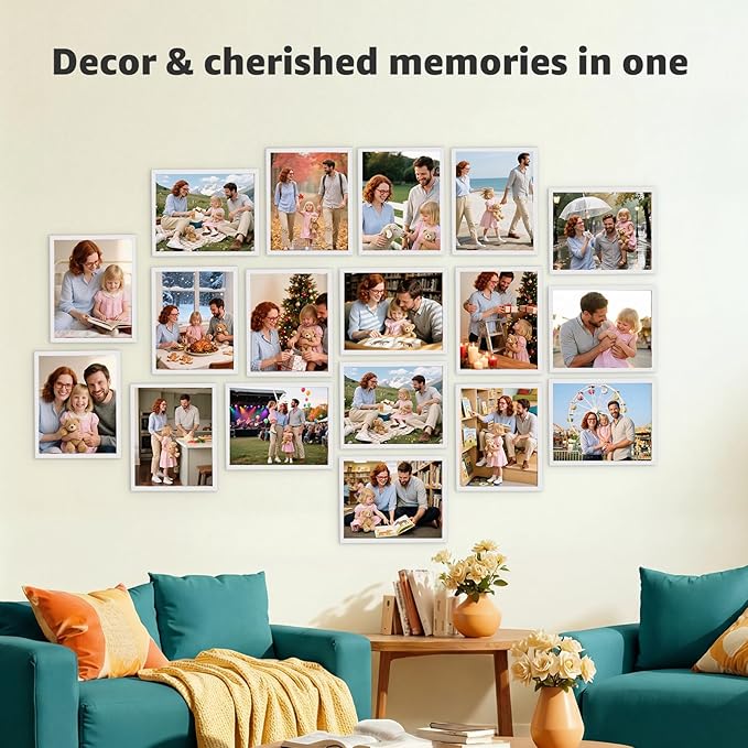 Giftgarden 8x10 Picture Frame Set of 18, Lightweight 8 by 10 Frames Bulk for Gallery Wall Photo Hanging and Tabletop Display, White