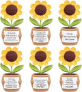 Wavwavw 6 Pcs Friends Gifts for Women, Galentines Graduation Handmade Sunflower Crochet Doll with Positive Card for Female Birthday BFF Bestie Gifts (Friends)