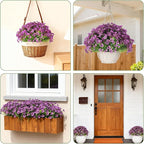 24 Bundles Artificial Flowers for Outdoor Realistic Faux Flower Spring Summer Garden Home Decoration, Hanging Daisy with Eucalyptus Leaves Fake Plants Greenery Balcony Porch Patio Front Door Decor