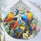 Birds on Branches Stained Glass Orament - Christmas Ornament - Christmas Decorations for Tree - Holiday Present ldeas - Gift Exchange