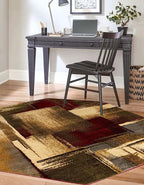 Unique Loom Barista Collection Area Rug - Timor (6' 1" Octagon, Multi/Red)
