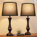 Seealle Upgraded Touch Lamps for Night Stands Set of 2 - Bedside Lamps with USB C+A, 3 Way Dimmable for Bedroom Living Room End Tables Office (Black)
