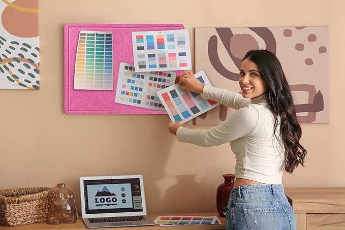 Large Bulletin Board - Foldable 36x24 Inches Cork Board Alternative with 20 Push Pins, 3' x 2' Self-Adhesive Felt Bulletin Board for Wall, Home Office Classroom Decor