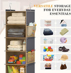 YOUDENOVA Upgraded Extra Wide Hanging Shoe Organizer for Closet, 8-Shelf Storage Organizer with 8 Side Pockets, Hanging Shoe Rack for Hats Clothes Jeans, 2 Packs, Grey