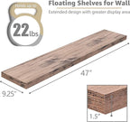 Sorbus Floating Shelves for Wall - 48 Inch Long Bathroom Shelves, Wall Decor for Bedroom, Kitchen, Living Room & Book Storage - Mounted Floating Shelf with Invisible Brackets (Mahogany, 3 Pack)