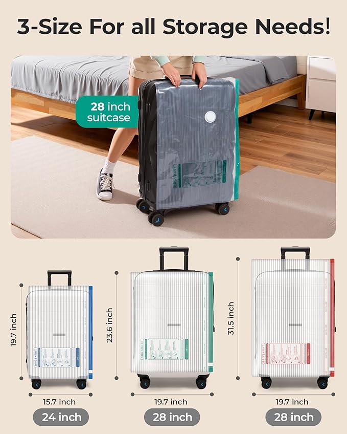 BAGSMART Vacuum Storage Bags for Travel with Rechargeable Air Pump, Portable Space Saver Bags for Travel & Home, Vacuum Compression Seal Bag for Clothing, Blanket, 15 Pack-Gray