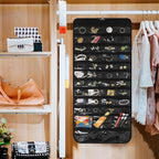Bloss Hanging Jewelry Organizer With 90 Pockets,Earring Holder Organizer Storage For Valentine's Day Gift,Double-Sided Jewelry Holder for Earrings, Necklaces, Rings on Closet,Wall,Door(Black)