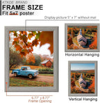 KTKDE 5x7 Picture Frame Set of 5,Grey Wooden frames, Vertical & Horizontal Wall Hanging for Wall or Tapletop Display,Studio Gallery Photo Frame for Photos, Posters & Art Prints