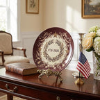 250th Anniversary Decorative Plates 8 Inch Vintage Patriotic Decorations Commemorative Plates with Stand Independence Day 4th of July Semiquincentennial Home & Office Decor