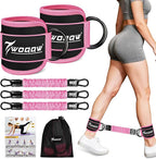 Ankle Resistance Bands with Cuffs, Leg and Glutes Workout Equipment, Resistance Bands with Ankle Straps for Cable Machine Kickbacks, Booty Workouts, Lower Body Exercises - Home Gym Exercise Equipment