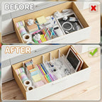 LETGO 8 Pack Drawer Dividers 6" High - Tall Acrylic Drawer Divider for Clothes, 12.3-18" Adjustable Dresser Deep Drawer Dividers,Expandable Dresser Separators for Kitchen Office Baby Clothing (8)