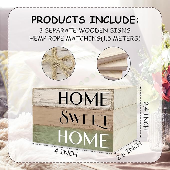 Mini Decorative Books For Home Decor, Small Wood Book Stack For Table Decor, Home Decor Book For Living Room Mantel, Farmhouse Stacked Books Decorative（L44）