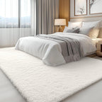 OLANLY 6x10 Machine Washable Large Area Rugs for Living Room, Bedroom, Soft Fluffy Shaggy Bedside Rug, Indoor Floor Carpet for Kids Girls and Boys, Dorms, Nursery, Home Decor Aesthetic, Ivory