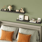 Fixwal 15.7in Floating Shelves, Rustic Wood Finish Wall Shelves Set of 4, Shelves for Wall Decor, with Invisible Brackets for Bathroom, Living Room,Bedroom and Kitchen(Gray)