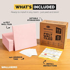 Vision Board - Cork Board for Walls, 59" x 36" | 15 Pack | Cork Board Tiles, Felt Bulletin Board, Large Corkboard, Cork Panel for Office, Felt wall Panels, Cork Panels, Corkboard Roll (Pink)