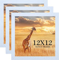 12x12 Picture Frame Set of 3, white Wooden Frame 12by12 Square Wall Gallery Poster Photo frame with Durable Shatter Resistant Plexiglass for Wall Hanging best gift