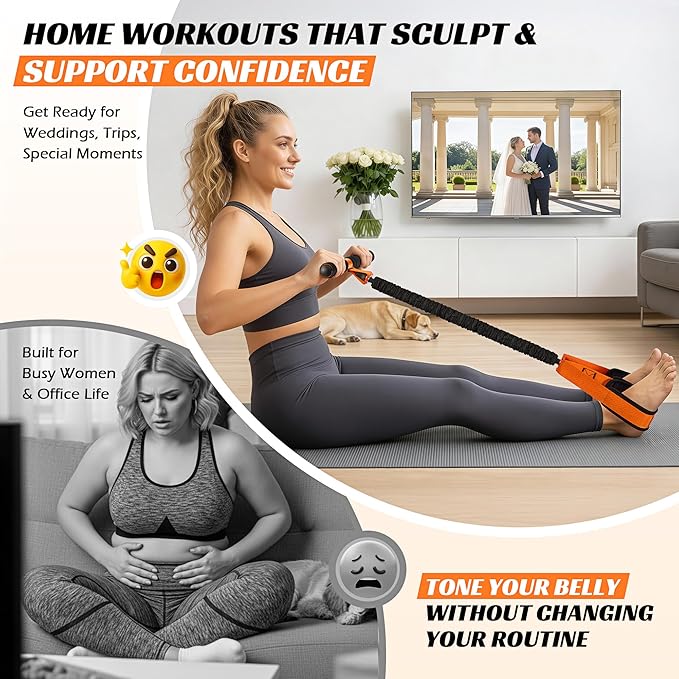 Multifunction Pedal Resistance Band with Handle, Upgraded Exercise Equipment with Soft Foot Pedal for Sit Up & Full-Body Home Gym Workouts, Core/ABS Training, Pilates, Yoga & Physical Therapy