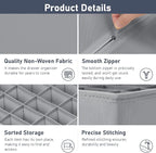 Joyoldelf Sock Drawer Underwear Organizer Divider 2 Packs, 24 Cell + 16 Cell for Storing Socks, Handkerchiefs, Ties, Belts (Grey)
