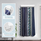 Tie Rack Belt Hanger Wall Mounted, Lomrsiul Non Slip 180 Degree Rotating Tie Organizer for Men Closet with 18 Hooks Closet Organizers and Storage for Tie Belt Necklace Purse Scarf Bag White 2 Pack